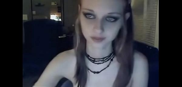  Liz Vicious Skinny Goth Teen Naked Webcam Strip Dildo
